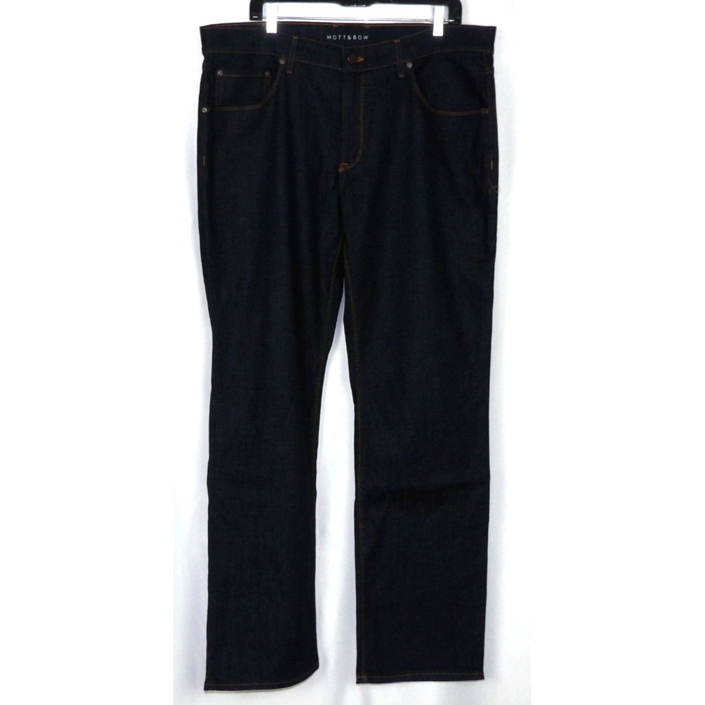 MOTT & BOW Dark Wash Stretch Straight Leg Denim Jeans Men's 38 X 34